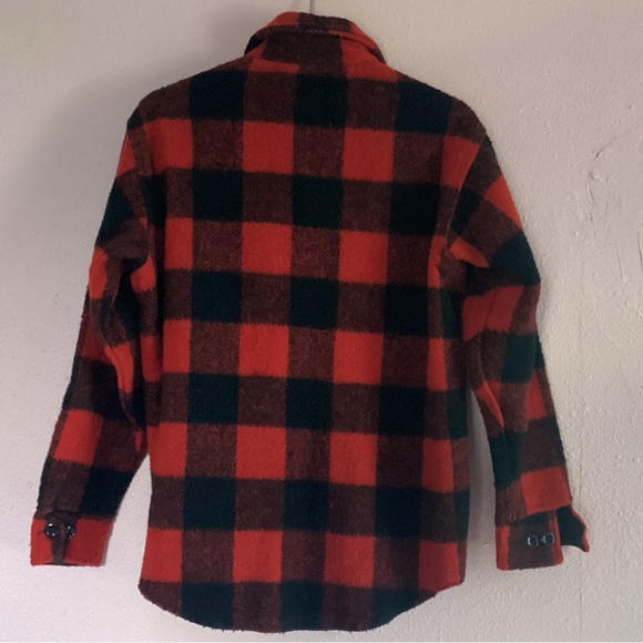 VINTAGE MELTON OUTERWEAR RED PLAID WOOL JACKET - Picture 11 of 11